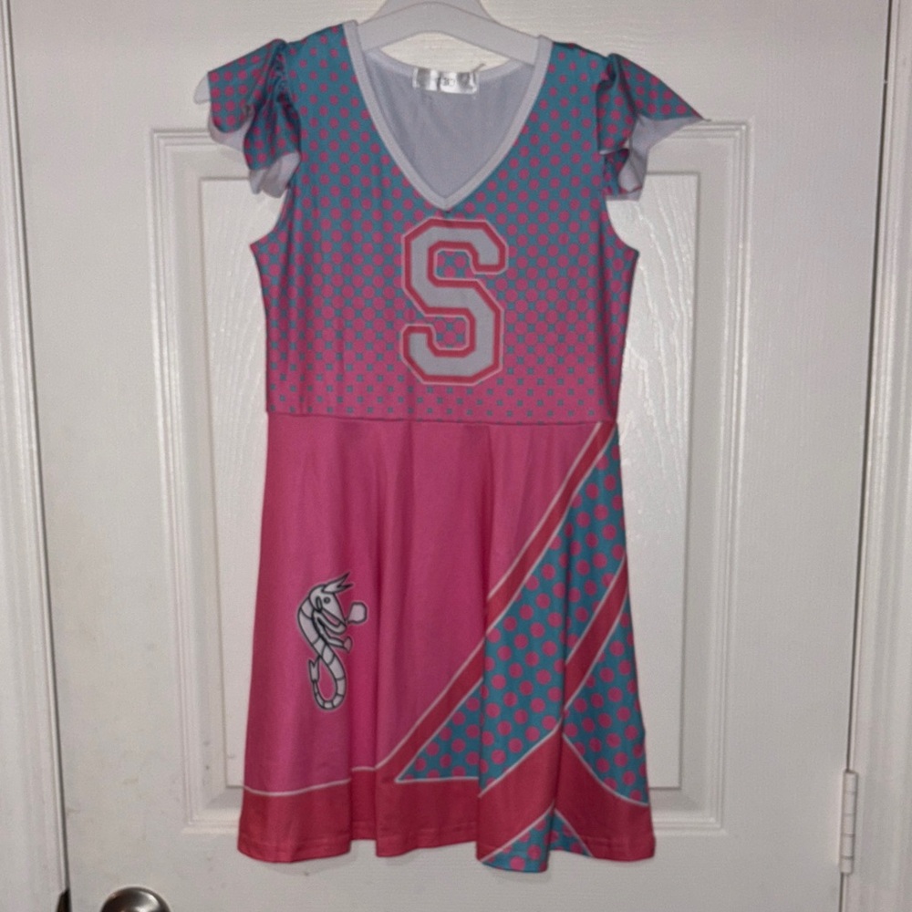 Disney’s Zombies Might Shrimp Pink and Blue Cheerleader Dress size 8-10